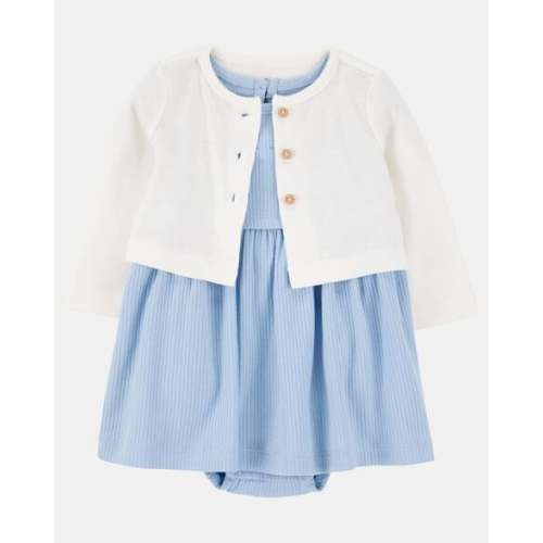 Baby 2-Piece Bodysuit Dress & Cardigan Set - Blue | Carter's