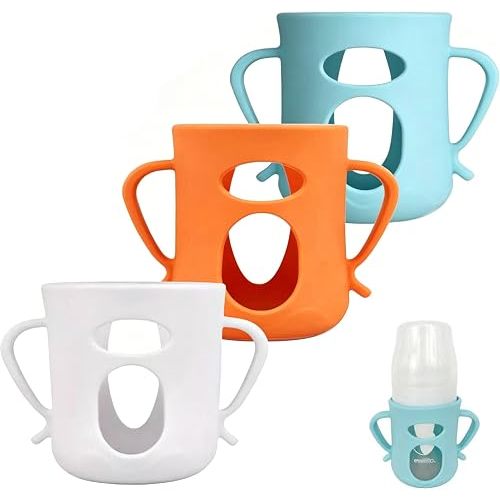 3Pack Silicone Sleeve for Evenflo Balance Plus Wide Neck Bottle 5oz, Glass Bottle Sleeves for Evenflo Feeding Premium Proflo Wide Neck 5oz, Scald Sleeve Heat Protective Case