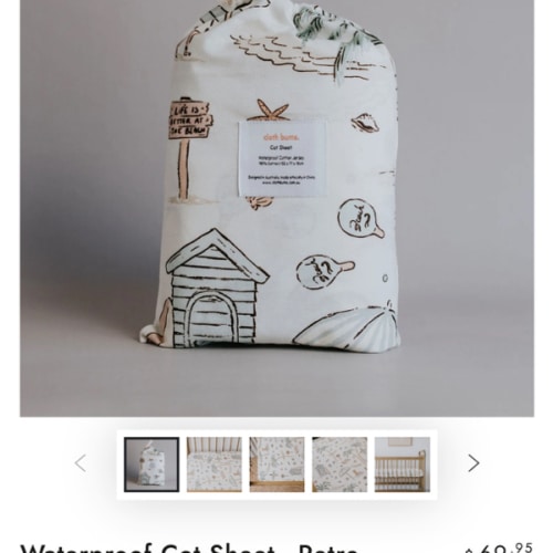 Waterproof Cot Sheet - Retro Sands – Cloth Bums