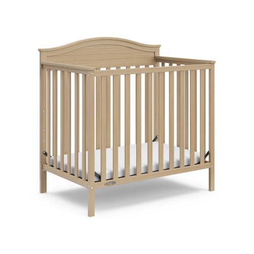 Graco Stella 4-in-1 Convertible Mini Crib with Mattress, Driftwood