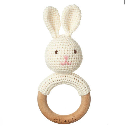 Bunny Rattle Teething Ring