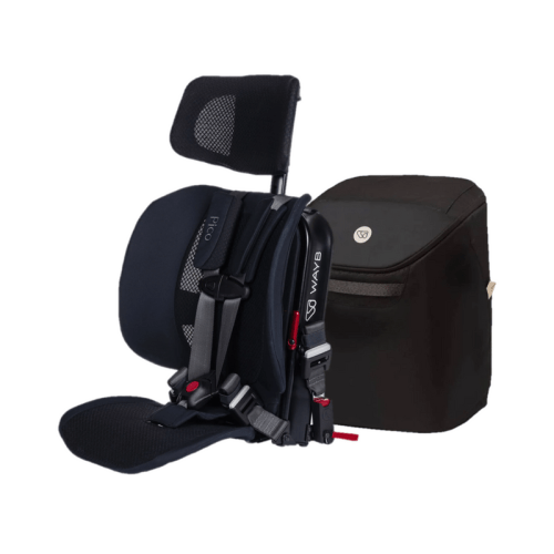 WAYB Pico Portable Car Seat Bundle, Jet, 2024, with Carry Bag