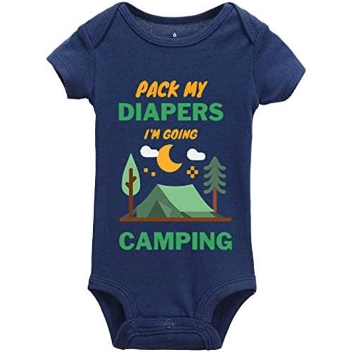 Pack My Diapers Im Going Camping Newborn Jumpsuit Unisex Infant Bodysuit