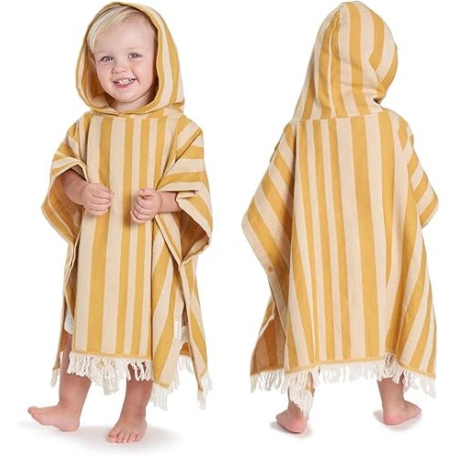 ZICOTO Stylish Hooded Beach Towel for Kids - Extra Soft and Fast Drying Poncho for Toddlers 1-3 Years is Made of Premium Cotton - Perfect Baby Cover Up for Beach Days or Pool and Bath Time Adventures