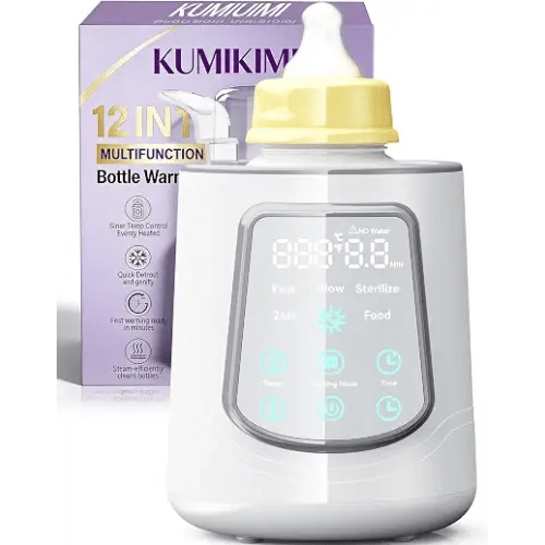 12 in 1 Fast Baby Bottle Warmer with Even Heating No Hot Spots, Night Mode, Sterili-zing, Constant Temp Milk Warmer for Breastmilk & Formula, Fits All Bottles Grey