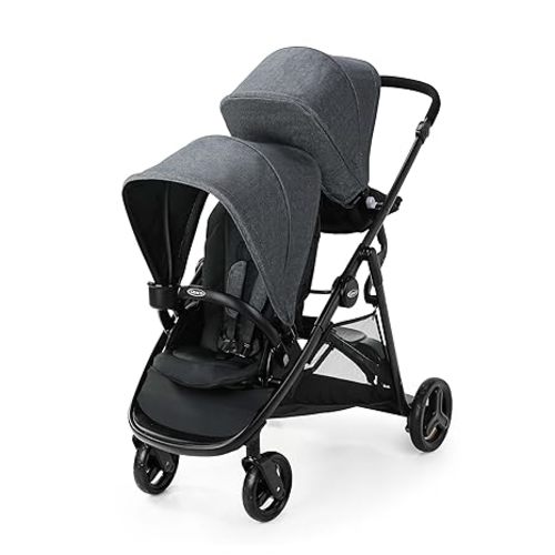 Graco Ready2Grow LX 2.0 Double Stroller Features Bench Seat and Standing Platform Options, Clark
