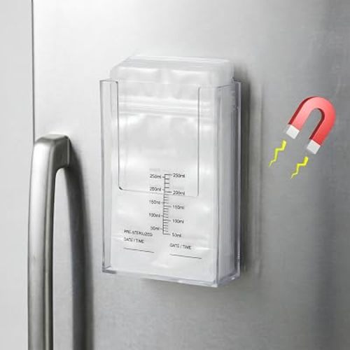 Magnetic Breastmilk Storage Bag Organizer, Breast Milk Bags Holder for Refrigerator, Strong Magnetic Milk Bag Organizer Compatible with Breast Milk Bag Space Saving Fridge Freezer Storage