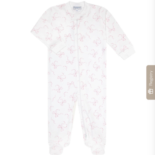 Charming Bows Print Zipper Footie – Nellapima