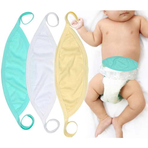 ToBeInStyle Newborn Babies' 3 Pack Ultra-Soft Cotton Baby Umbilical Belly Binder - Pastel