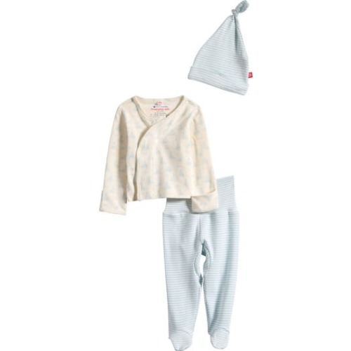 Tiny Tides Organic Cotton Top, Pants & Hat Set, 0-3M