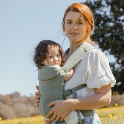 WildBird - Aerial Carrier - 7 to 45 lbs - for Moms, Dads & Caregivers - 100% Natural European Linen Fibers - Versatile & Adjustable - Small Size - Acadian Fabric