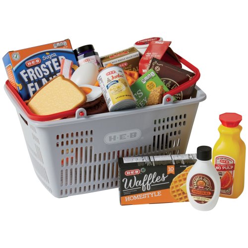 H-E-B Beyond Imagination! Breakfast Play Food Shopping Basket - Gray