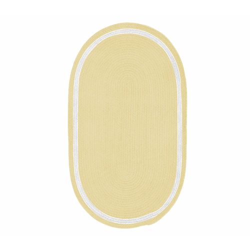 Custom Chenille Border Reversible Easy Clean Rug, Oval