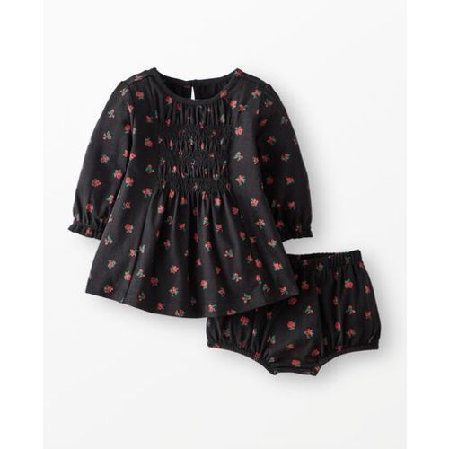 Baby Long Sleeve Smocked Dress & Bloomers Set