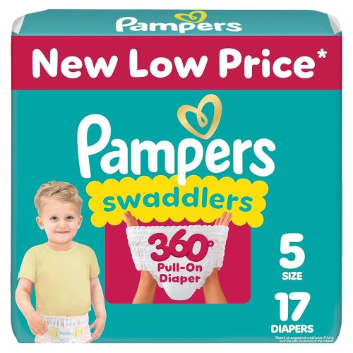Pampers Diapers - Cruisers 360 - Size 5, 17 Count, Babyproof up to 100% Leakproof Pull-On Diaper (Packaging May Vary)