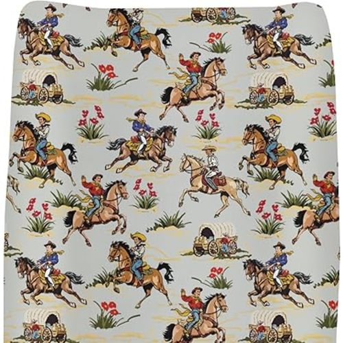 Vintage Cowboy Floral Baby Changing Pad Covers for Boy Girl Country Western Cowboy Horse Fitted Change Table Pad Covers Mats Wild West Cowboy Life Soft Diaper Changing Table Pad Sheets 32''×16''