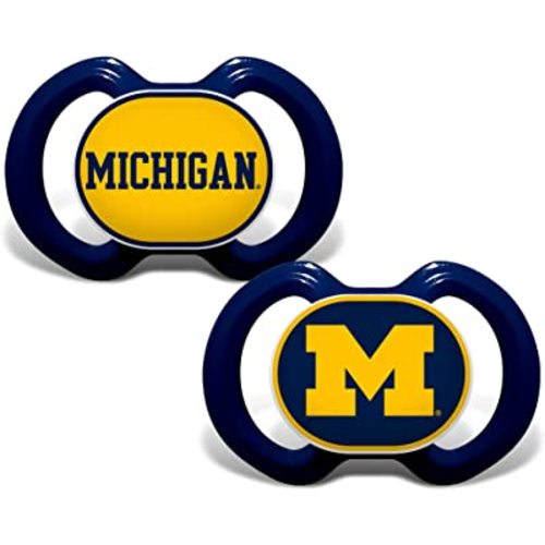 Baby Fanatic Pacifier 2-Pack - NCAA Michigan Wolverines - Officially Licensed League Gear