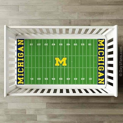 STADIUMSHEETS Day1Fans Officially-Licensed Fitted Crib Sheet, Michigan Wolverines