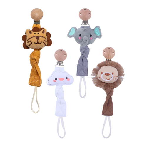 XIRQI 4Pcs Pacifier Clip,Easy to Clean and Washable Pacifier Holder,Ins Style Design Cute Cartoon Shape Binky Clips