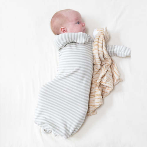 Stripe - Mineral- Grey/White - Knotted Gown