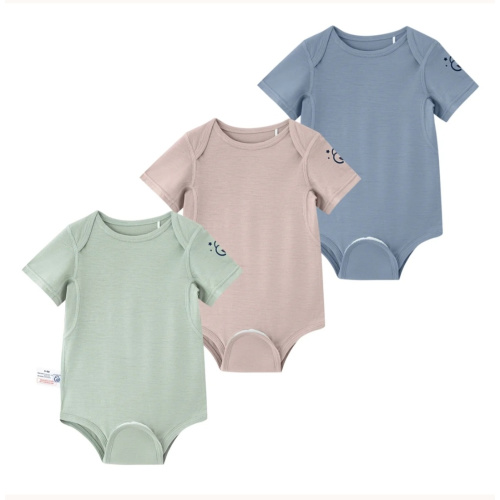ClimaCuddle® Baby Bodysuit Short Sleeve - Merino Wool & Rayon Bamboo 3-Pack Bundle
