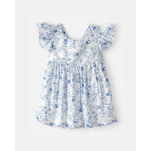 Baby Girl Floral Ruffle Dress - Blue/White - OshKosh B'gosh | Carter's