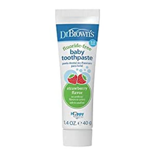 Amazon.com: Dr. Brown's Fluoride-Free Baby Toothpaste, Infant & Toddler Oral Care, Strawberry, 1-Pack, 1.4oz/40g, 0-3 years : Health & Household