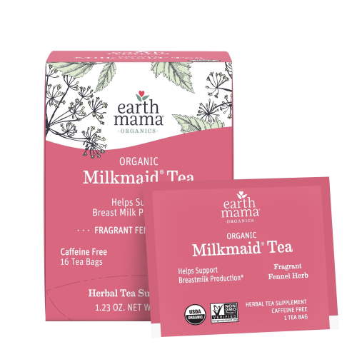 Earth Mama Organic Milkmaid Lactation Tea, Herbal Tea for Breast Milk Production, 16 Tea Bags HSA/FSA Eligible