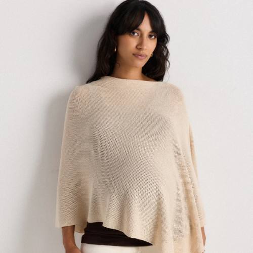 Lightweight Cotton Cashmere Nursing Shawl in Heather Oatmeal