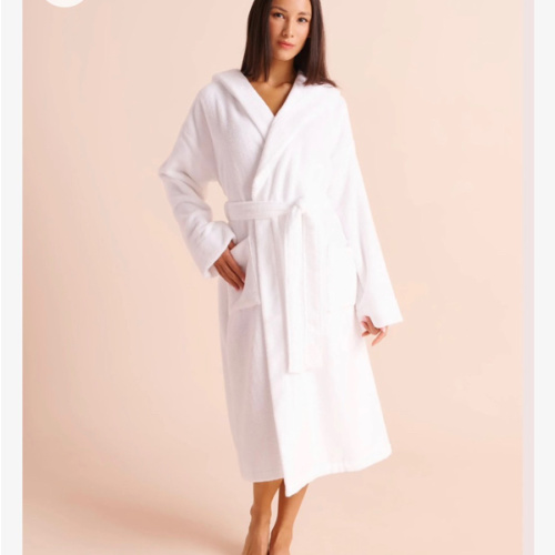 Peignoir spa à capuche en ratine | la Vie en Rose