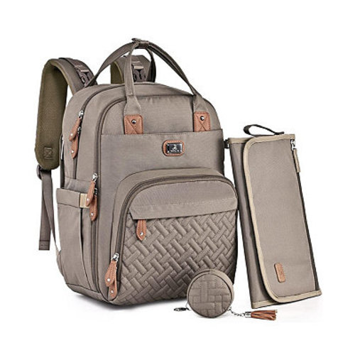 Large Diaper Bag Backpack with Portable Changing Pad and Stroller Straps