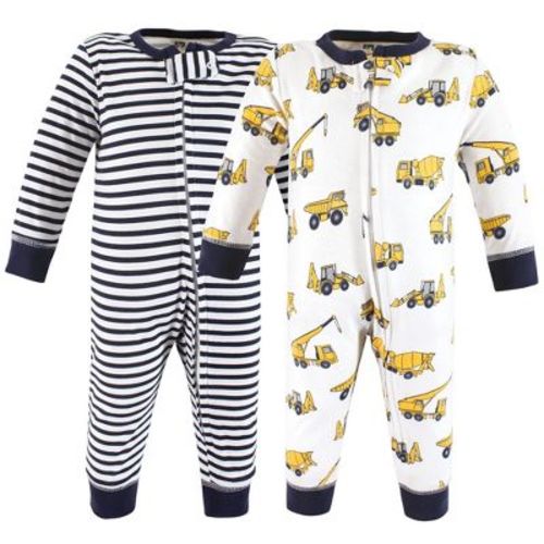 Hudson Baby Infant Boys Cotton Sleep and Play, Construction Trucks, 3-6 Months