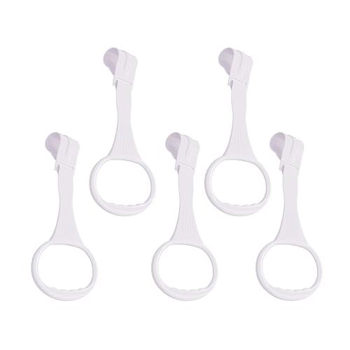 5pcs WalkAssistant Crib Pull Rings for Infant Toddlers Practice Tool (White)