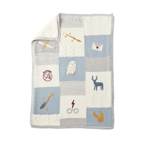 Harry Potter Sherpa-Backed Patchwork Knit Baby Blanket