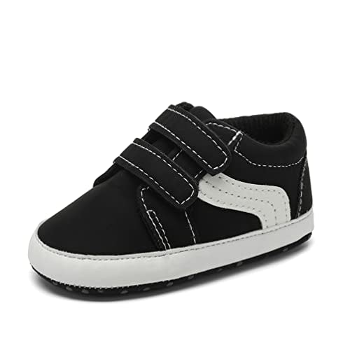 Clowora Unsex Baby Boys Girls Canvas First Walkers Shoes,Newborn Infant Non Slip Soft Sole Crib Casual Sneaker