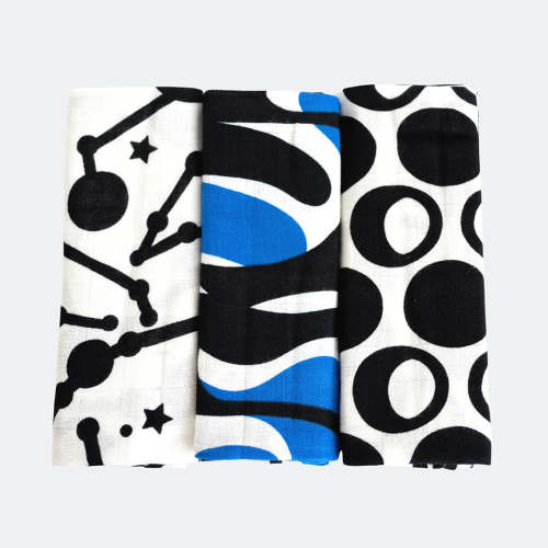 Sensory Muslins (3-Pack) - Sky (for 0-4 months)