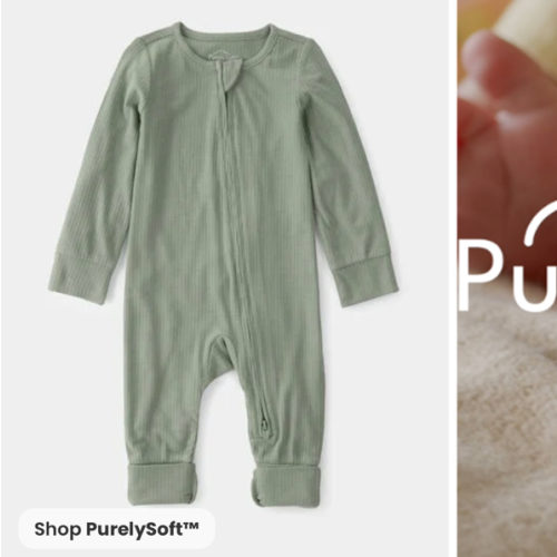 Baby 2-Way Zip PurelySoft Sleep & Play Pajama - Green | Carter's