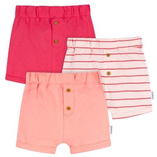 Gerber Baby Girls' 3-Pack Shorts, Coral, 3-6 Months