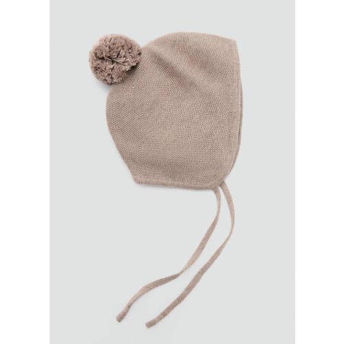 Knitted bonnet with pompom - Kids | MANGO USA