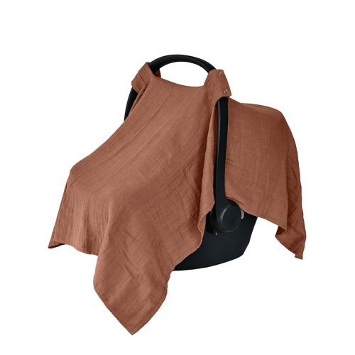 Car Seat Cover Baby - Organic Cotton - Carseat Covers Baby - Carseat Cover - Car Seat Canopy - Carseat Canopy - 100% Muslin Cotton, 43" x 32" (Cedar)