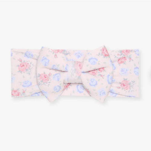 Floral Pink Baby Girl Big Bow Headwrap | Laney