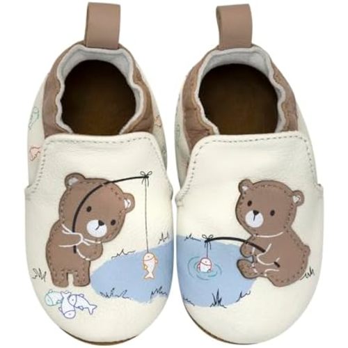 Robeez Baby Boys and Unisex Soft Soles Slip-Resistant Crib Shoes Slippers for Infant and Toddler, 0-24 Months