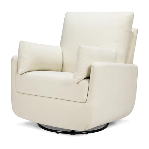 Davinci Juno Swivel Glider, GREENGUARD Gold Certified, Vanilla | FSC & CertiPUR-US Certified Glider w/ 360° Swivel & Metal Base - Spacious Seating for Extra Comfort - Fully Assembled
