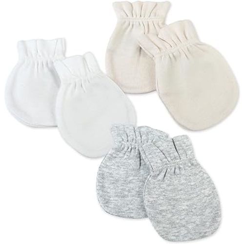HonestBaby unisex-baby Multipack Baby Cap Hats and Mitts Sets No Scratch Mittens 100% Organic Cotton for Newborn Boys, Girls, Unisex