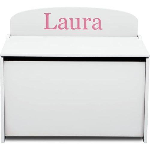 Delta Children Personalized MySize Deluxe Toy Box, Bianca White