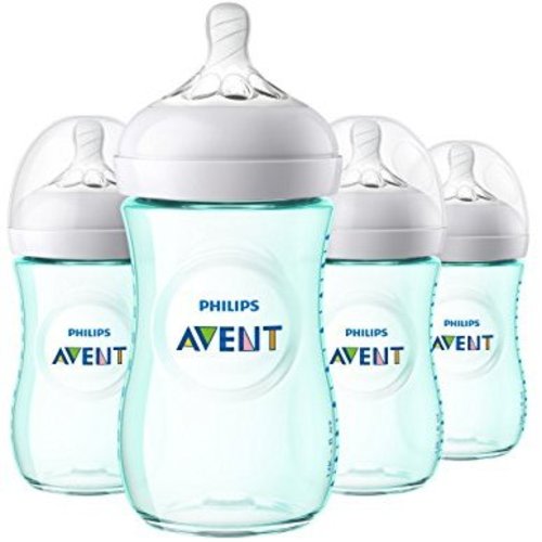 Philips Avent Natural Baby Bottle, Teal, 9oz, 4pk, SCF013/44 - 4 Pack