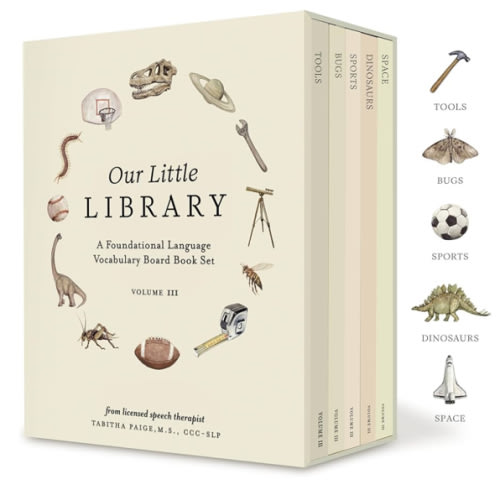 Our Little Library Vol. 3: Dinosaurs, Space, Tools, Bugs, and Sports Board Book Set for Boys & Girls (Tabitha Paige Children's Book Series)