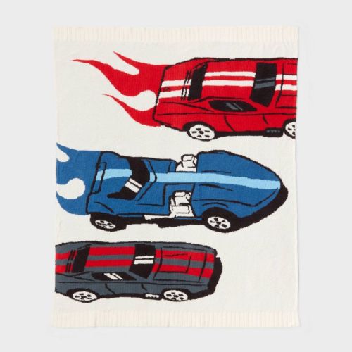 Hot Wheels Classic Racing Cars Knit Chenille Kids' Throw Blanket - Hot Wheels by Pillowfort™