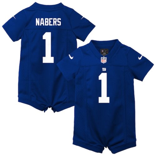 Newborn New York Giants Malik Nabers Nike Royal Romper Game Jersey
