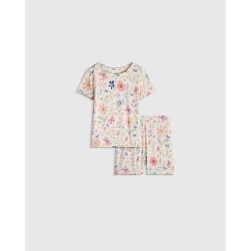Bamboo Short Sleeve and Shorts Pajama Set - Baby in Wildflower Dreams